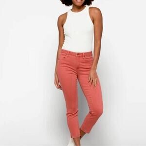 NEW Pistola Drea Slim Straight High-Waist Cropped Jeans 32 Red Rock